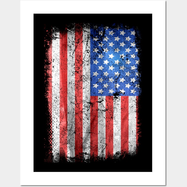 Used Look Grunge United States USA Flag Design Wall Art by az_Designs